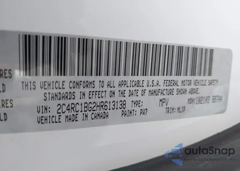 2017 Chrysler Pacifica Touring-L from USA, damaged, VIN 2C4RC1BG2HR613138